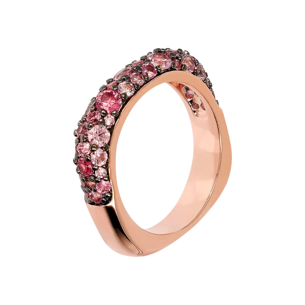 Anello Bronzallure Riviera Pavé In Pietre Naturali E Cubic Zirconia WSBZ02104.ROSE