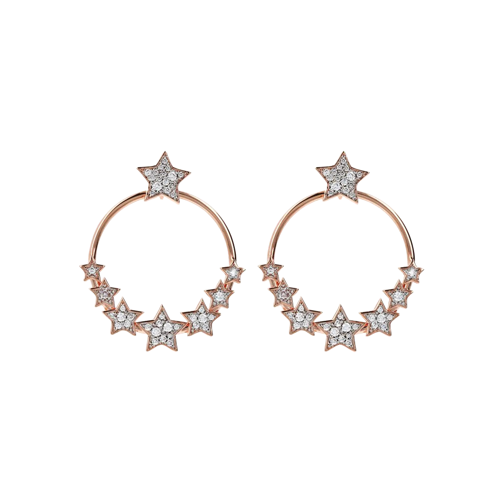 Pendientes Bronzallure con estrellas pavé de circonitas cúbicas