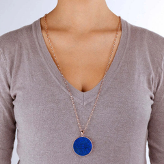 Bronzallure Long Necklace With Maxi Disc In Natural Stone