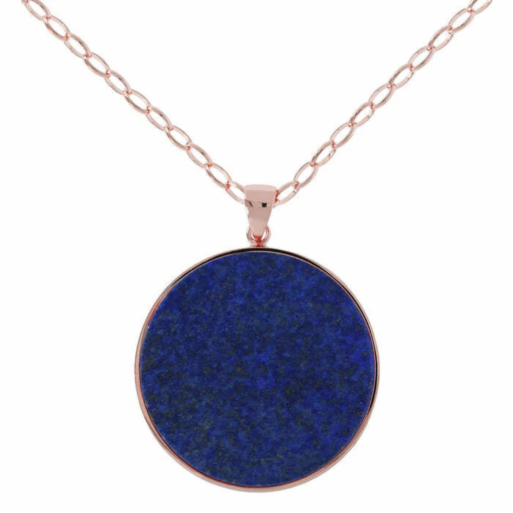Bronzallure Long Necklace With Maxi Disc In Natural Stone