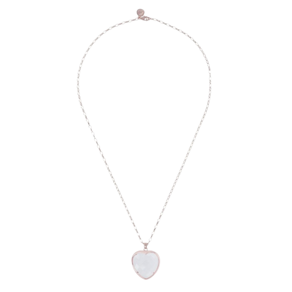 Bronzallure Long Necklace with Stone Heart Pendant