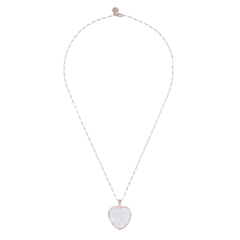 Collana Bronzallure Lunga Con Ciondolo Cuore In Quarzo Cristallo WSBZ00048LGC