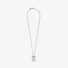 Collar Pandora de doble círculo con barra en T