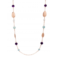 Collar Bronzallure en dorado rosado con piedras naturales