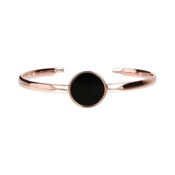 Bracciale Bronzallure Rigido In Golden Rose Con Disco In Onice WSBZ01272.BO
