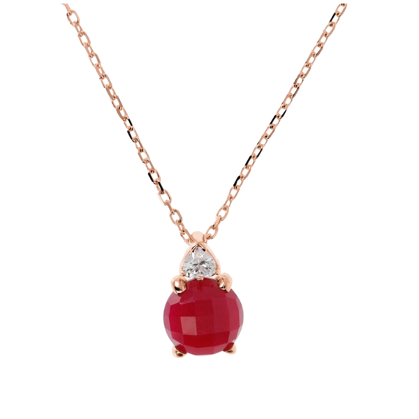 Bronzallure Necklace in Golden Rosè with Natural Stone