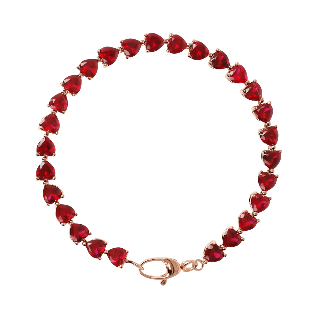 Bracciale Bronzallure In Golden Rose Con Zirconi A Cuori Rossi WSBZ02023.RED-LG