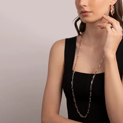Bronzallure Rose Gold Plated Golden Rose Chain Necklace