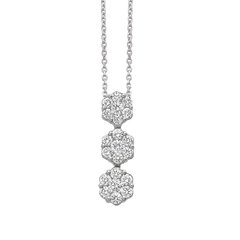 Collar trilogía de oro blanco con diamantes de Giorgio Visconti
