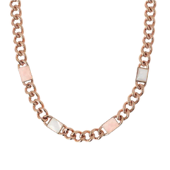 Bronzallure Necklace with Curb Chain and Natural Cabochon Stones