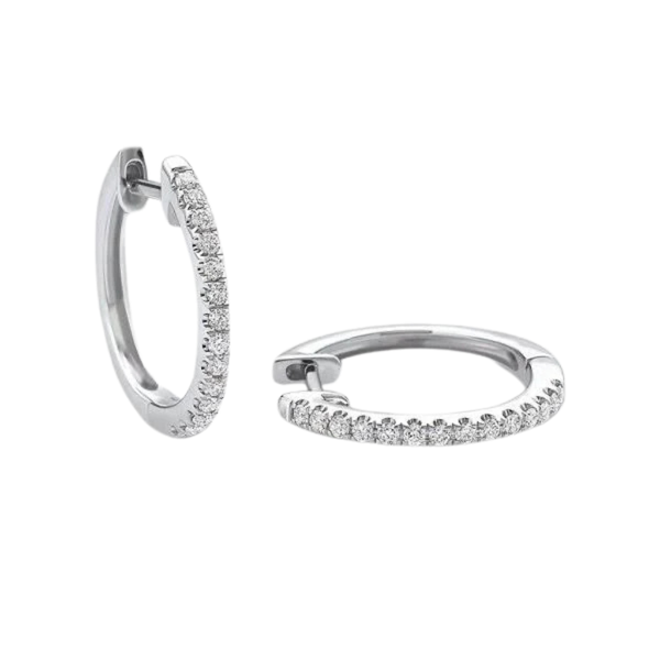 Giorgio Visconti Hoop Earrings, 2 cm in diameter, in white gold with 0.32 ct diamonds.