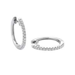 Giorgio Visconti Hoop Earrings, 2 cm in diameter, in white gold with 0.32 ct diamonds.