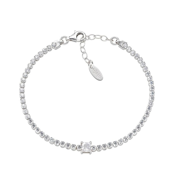 Pulsera de tenis Amen con circonitas cuadradas