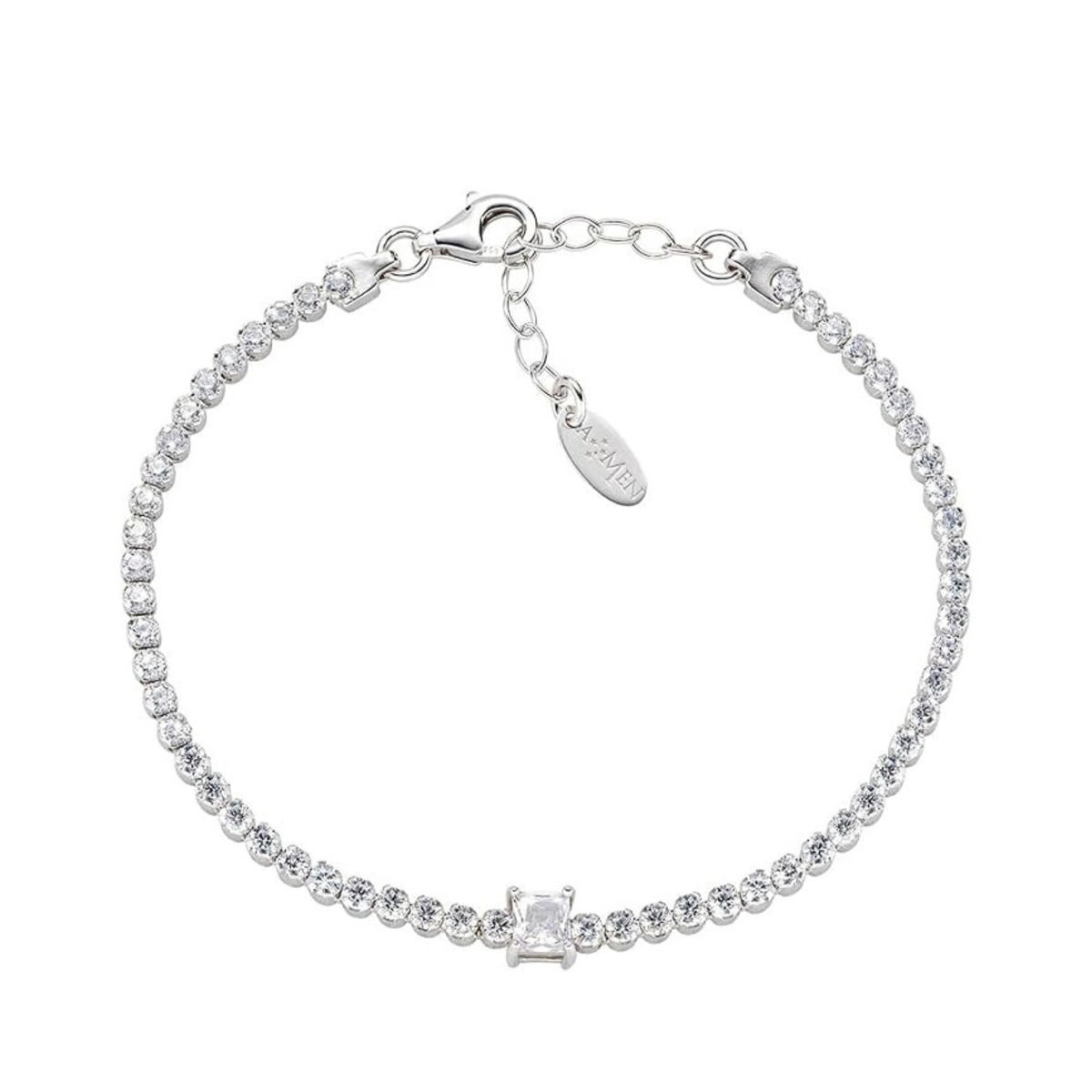 Amen Tennis Bracelet with Square Zircon