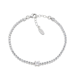 Amen Tennis Bracelet with Square Zircon