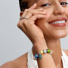 Pandora Mini Murano Glass Gold Leaf Charm