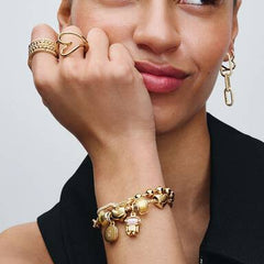 Pandora Mini Murano Glass Gold Leaf Charm