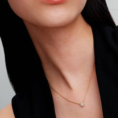 Collar Pandora con Punto de Luz y Pavé en Baño de Oro Amarillo