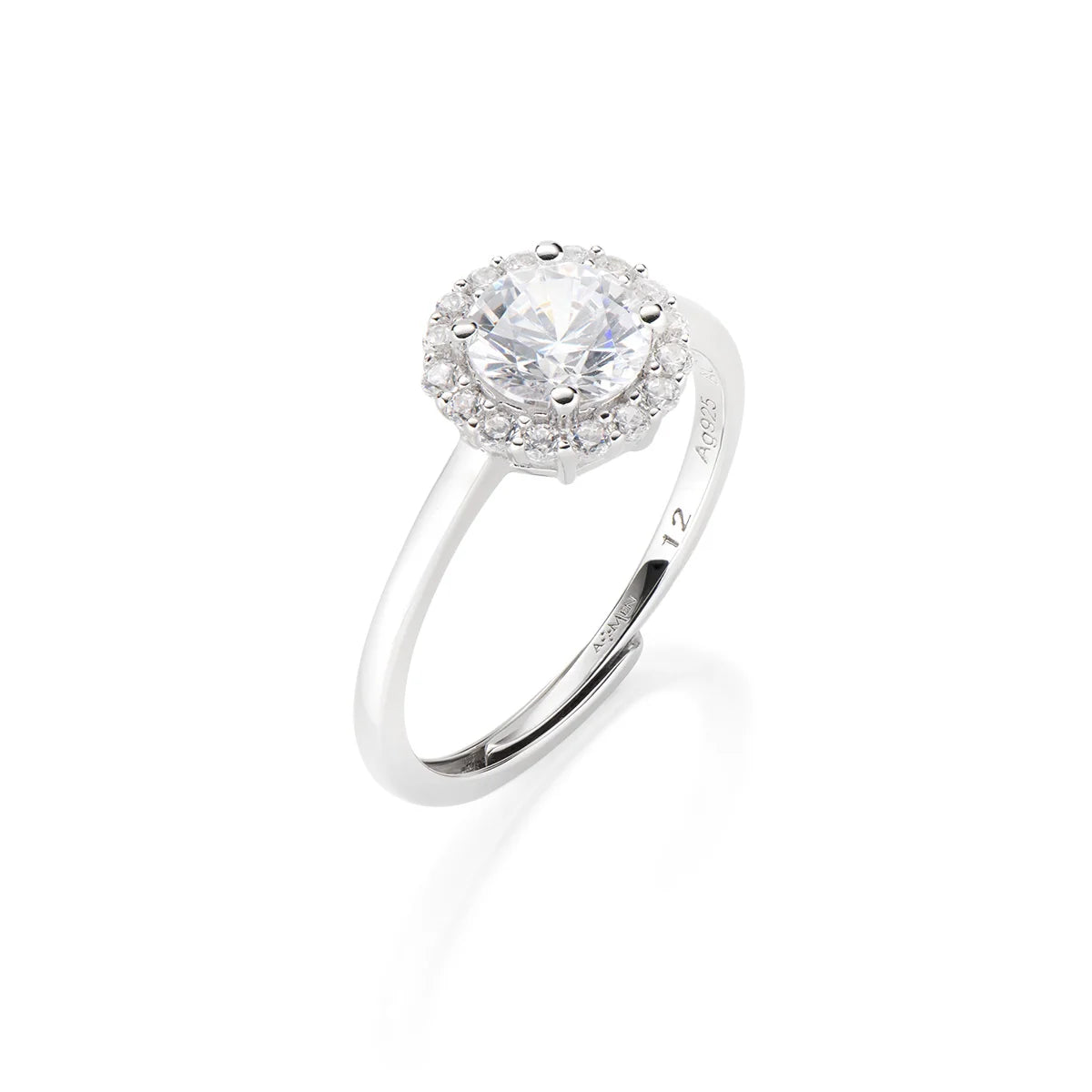 Anillo ajustable Amen Lady con circonita blanca de corte redondo