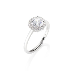 Anillo ajustable Amen Lady con circonita blanca de corte redondo