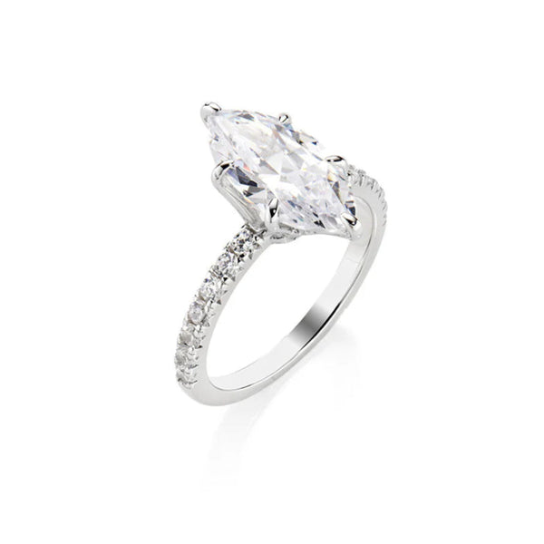 Anello Amen Solitario Pietra Zirconia Taglio Marquise RNUDIBBZ-14