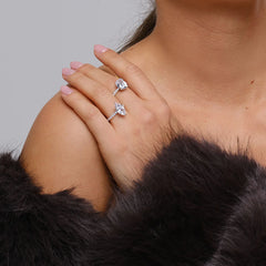 Anillo solitario Amen con circonita de talla marquesa