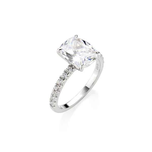 Anillo solitario Amen con circonita de corte radiante