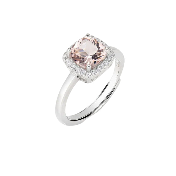 Amen Lady Adjustable Ring with Radiant Cut White Zircon