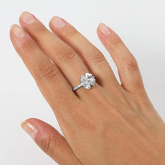 Amen Quadricuore Ring with White Zircons