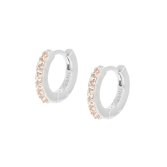 Amen Hoop Earrings With White Zircons ET1BB
