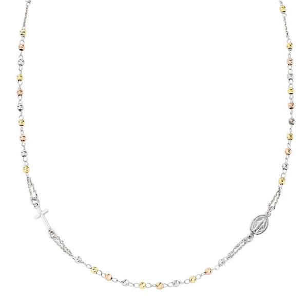 Collana Amen Rosario Con Sferette Diamantate CRO