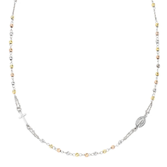 Amen Rosary Necklace with Diamond Beads