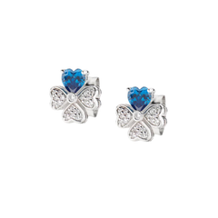 Amen "Quadricuore" White Earrings with Zircons EQUSBB