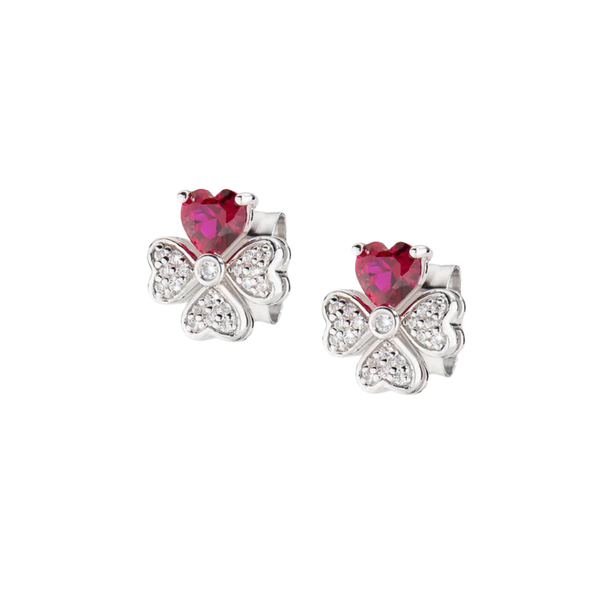 Amen "Quadricuore" White Earrings with Zircons EQUSBB