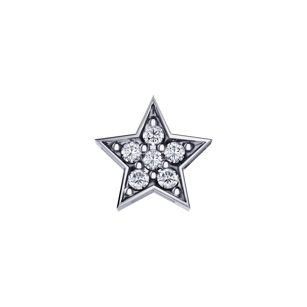 Charm Elements Star in White Gold and 0.03 ct Diamonds