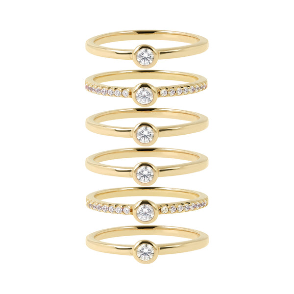 Bronzallure Conjunto de Anillos Altissima Dorados
