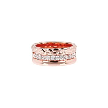 Anello Bronzallure Fascia In Golden Rose Con Zirconi WSBZ01045WR