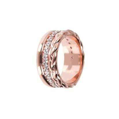 Anello Bronzallure Fascia In Golden Rose Con Zirconi WSBZ01045WR