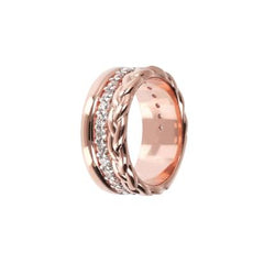 Bronzallure Band Ring in Golden Rose with Zirconia