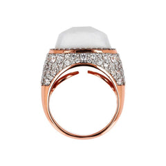 Anillo Bronzallure Chevalier con ágata blanca y circonita cúbica