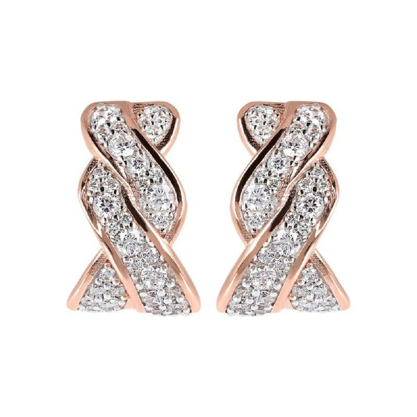 Pendientes Bronzallure en tejido pavé dorado rosado