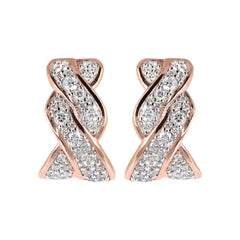 Bronzallure Earrings in Golden Rosè Pavé Weave