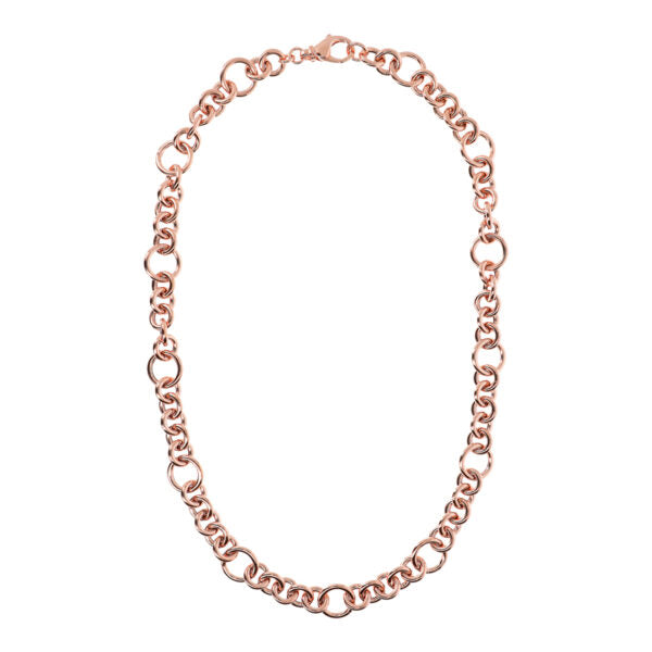 Collana Bronzallure Catena Rolò E Anelli In Golden Rose WSBZ01845.R