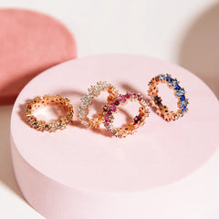 Bronzallure Veretta Rose Gold Ring with Cubic Zirconia -