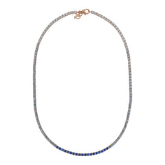 Bronzallure Tennis Necklace with Pink Dégradé Effect Cubic Zirconia