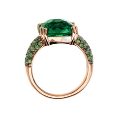 Anello Bronzallure Cocktail Con Prisma Gem Quadrata E Pavé -