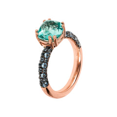 Anello Bronzallure Cocktail Con Cristallo Verde. WSBZ02181.GREEN