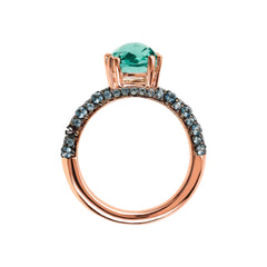 Anello Bronzallure Cocktail Con Cristallo Verde. WSBZ02181.GREEN