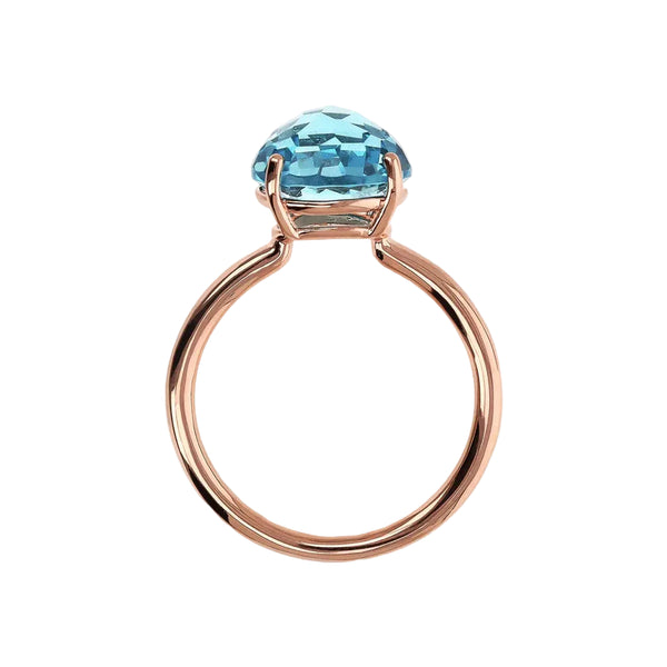 Anello Bronzallure Cocktail Con Prisma Gem Tonda Sky Blue Taglio Mosaico WSBZ02309.BT.54