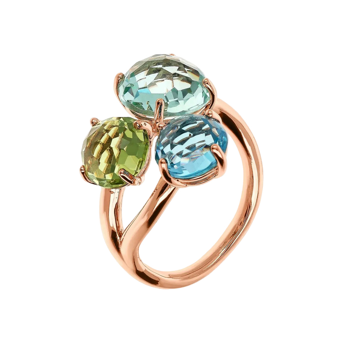 Anello Bronzallure Trilogy Con Prisma Gem Taglio Mosaico -
